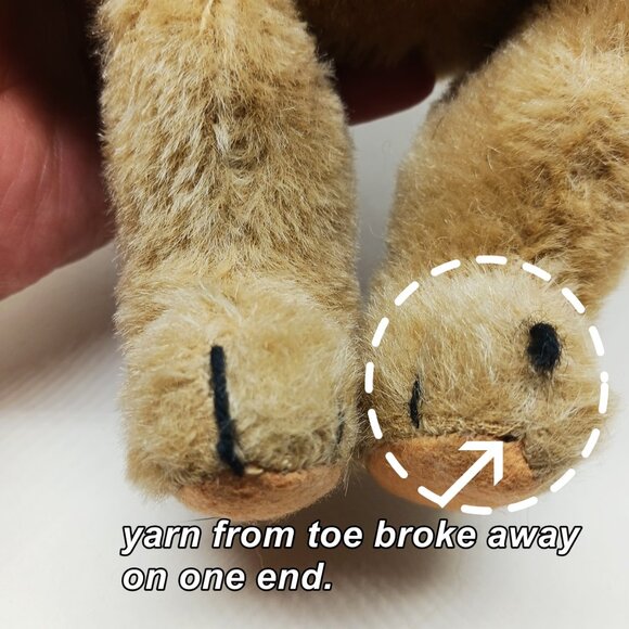 Vintage 1960-1970s Plush 10" Hermann Teddy Bear, Paper tags, Working Growler - Picture 11 of 16